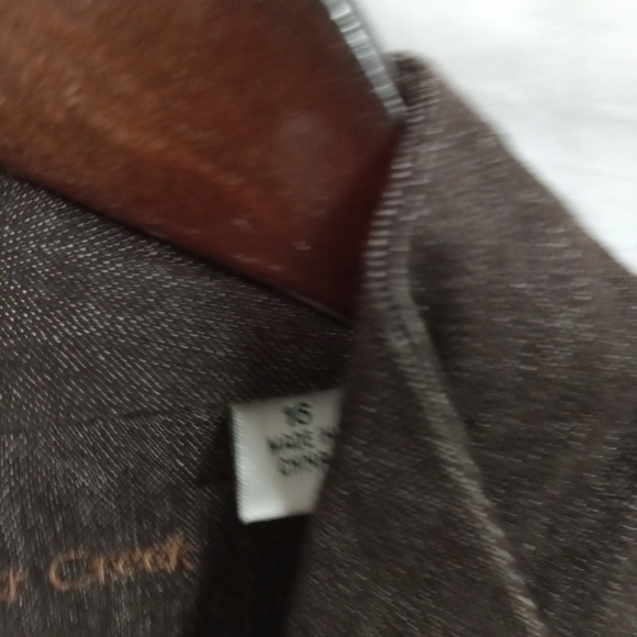 COLDWATER CREEK Blazer Brown Denim Blue Embroidery, Gems, Beaded Size 16/42 - Picture 9 of 14